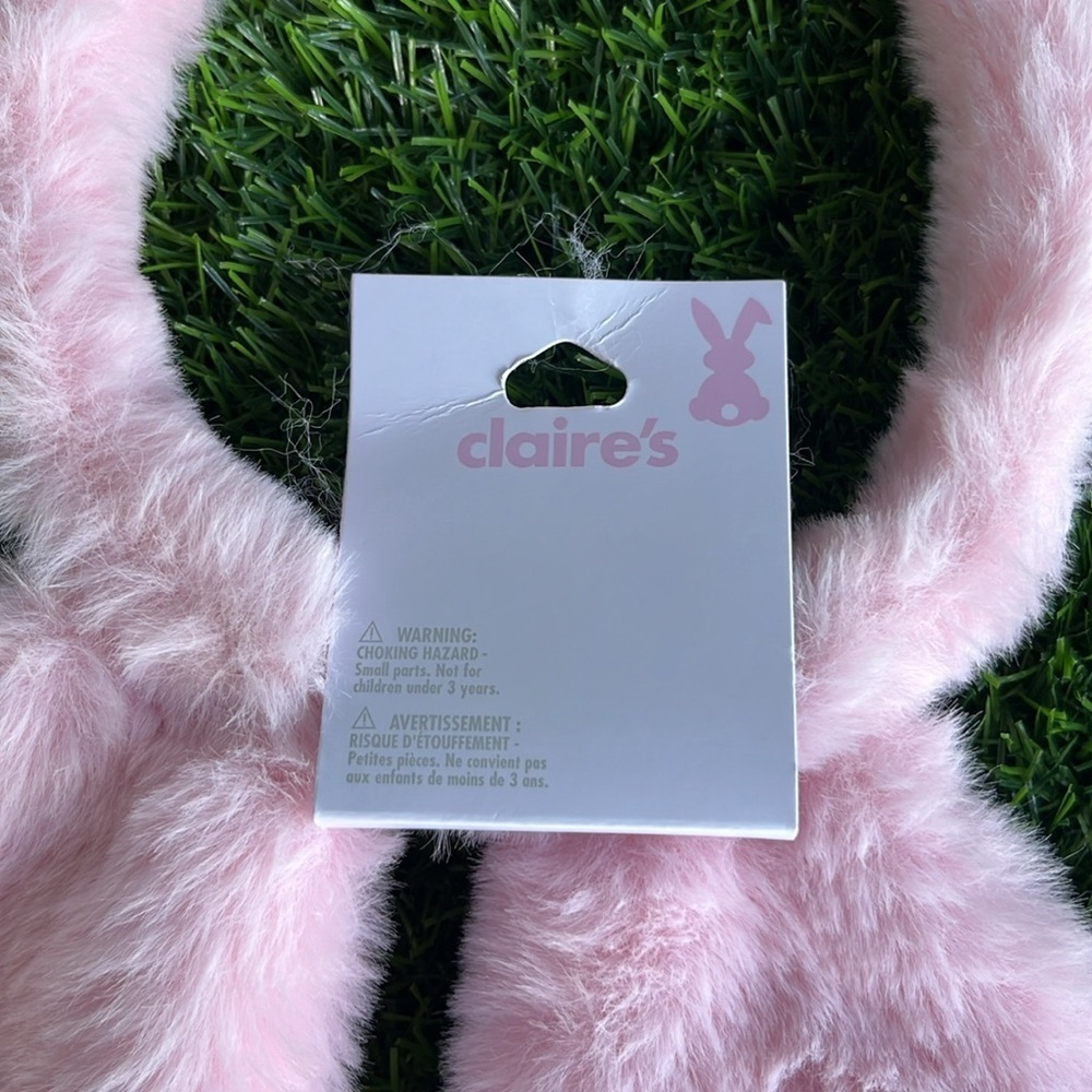 CLAIRES Pink Plush Iridescent Bunny Ears (x2) Costume Dress Up - Picture 5 of 5